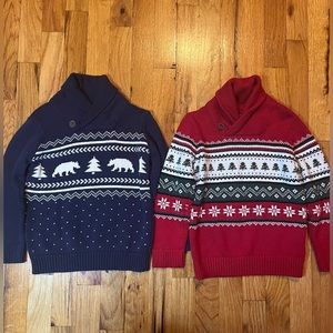 2 holiday shawl sweaters, toddler boy size 4T worn once